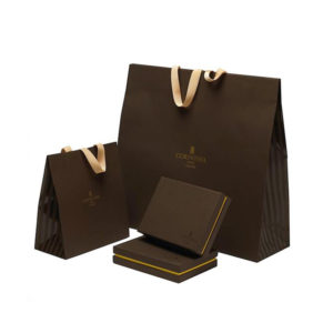 Boutique-luxury-black-hot-stamping-paper-perfume-bags-Shopping-Packaging-Carrier-Paper-apparel-Bags-with-satin-handle-flat-rope
