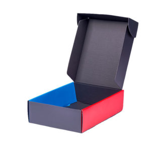 Custom-cover-hing-folded-box-corrugated-mailer-shoe box packaging-mfg-Asia