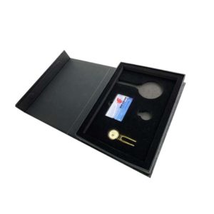 custom-hot-stamping-black-magnetic-flip-cover-souvenir-paper-gift-boxes-eva-lining-mfg-Asia