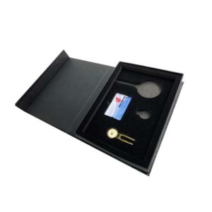 custom-hot-stamping-silvery-boxes-black-magnetic-flip-cover-souvenir-gift-box-with-eva-lining-mfg-Asia