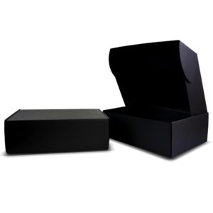 Black-foldable-Moving-Corrugated-Mailer-Shipping- Boxes-foil-silver-logo-wholesale