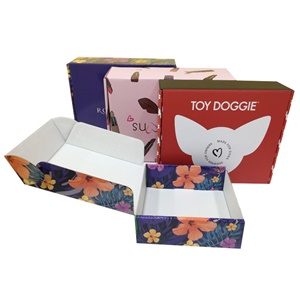 Custom hot stamping logo T-shirts bra swimwear bikini packaging embossing hard gift paper boxes purple cardboard box mailer