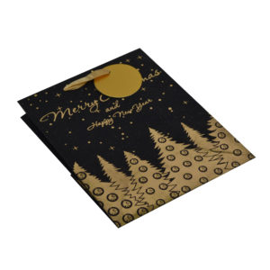 Luxury-special-glitter-hot-stamping-paper christmas-gift- bags-with-die-cut-handle