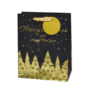 Luxury-special-glitter-paper christmas-cosmetic-gift-bags-with-die-cut-handle