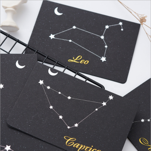 Twelve-constellations-greeting-happy-birthday-card-hot-stamping-black-gift-card-wholesale