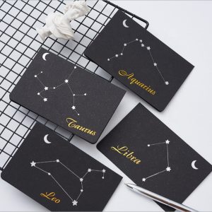 Twelve-constellations-greeting-happy-birthday-card-popular-hot-stamping-black-gift-card-wholesale