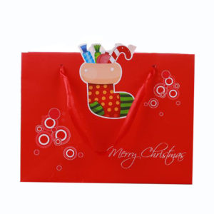 Special-exquisite-Christmas-tree-shape-chiffon-kraft-shopping-paper-gifts-bags-wholesale